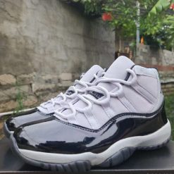 Alternative view of Air Jordan 11 Grey Black Shoes Sneakers