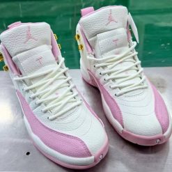 Alternative view of Air Jordan 12 White Pink Shoes Sneakers