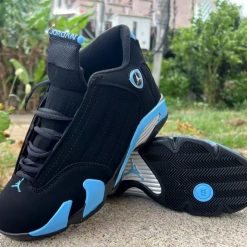 Alternative view of Air Jordan 14 Black University Blue Shoes Sneakers