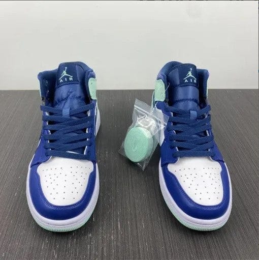 Alternative view of Air Jordan 1 Mid Blue Mint Shoes Sneakers