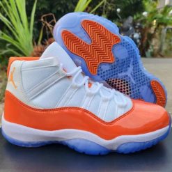 Alternative view of Air Jordan 11 White Orange Shoes Sneakers