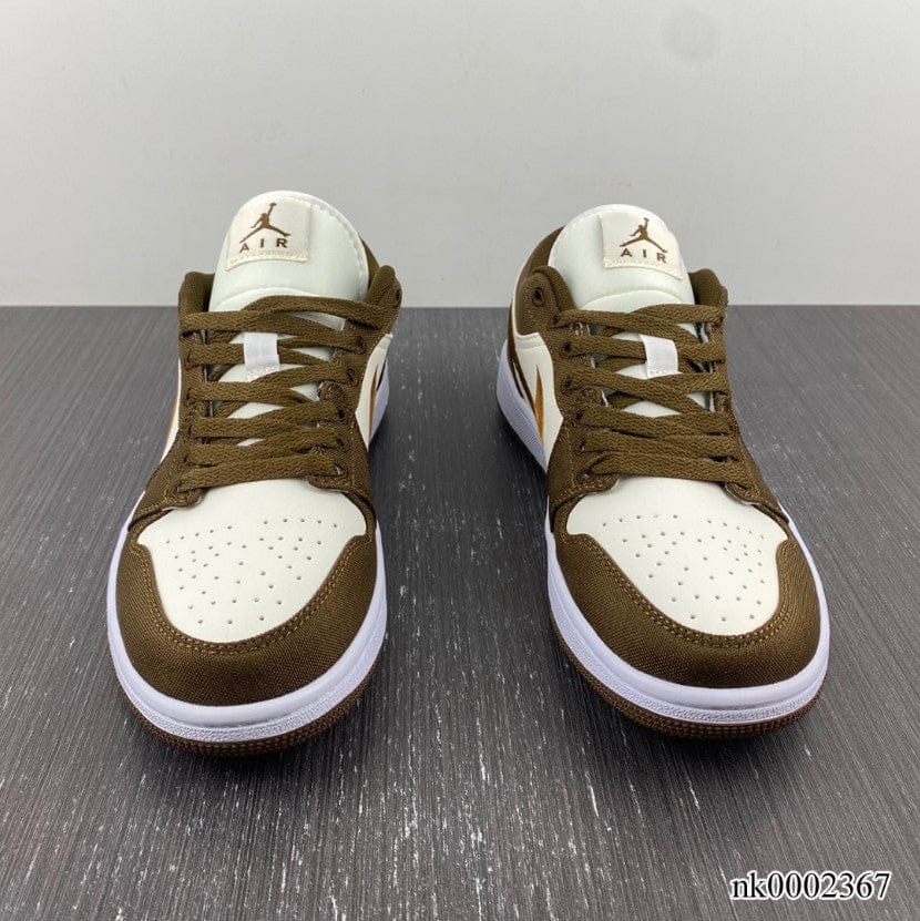 Alternative view of Air Jordan 1 Low Light Olive Shoes Sneakers