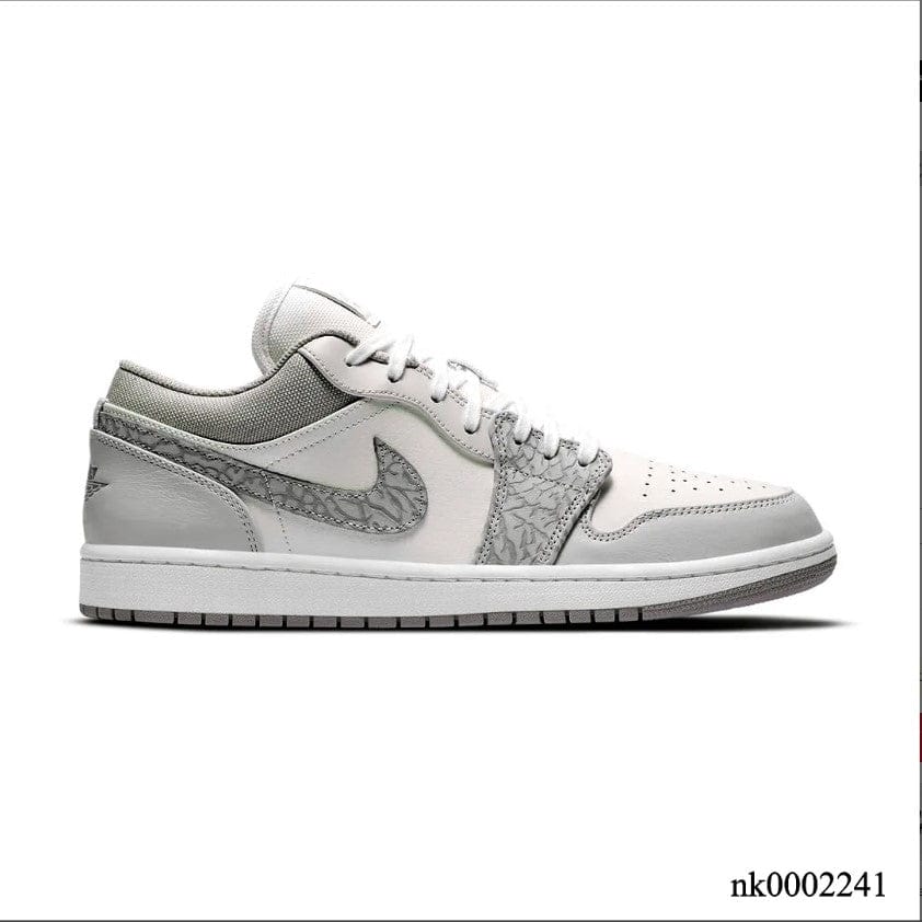 Alternative view of Air Jordan 1 Low PRM Grey Elephant Print Shoes Sneakers