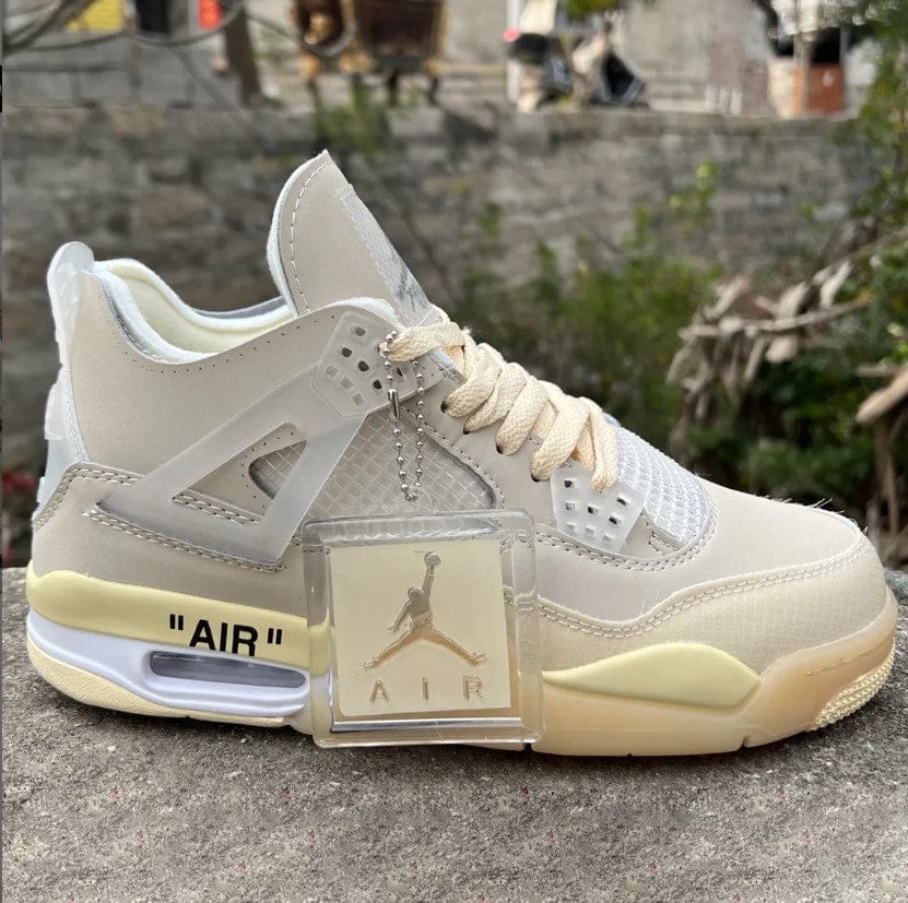 OFF-WHITE x Air Jordan 4 Sail Shoes Sneakers - Image 6