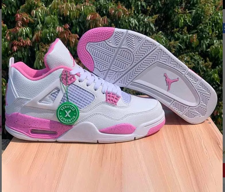 AJ 4 White Pink Oreo Shoes Sneakers - Image 3
