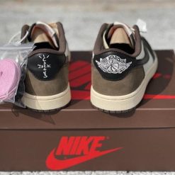 Alternative view of Travis Scott x Air Jordan 1 Low OG SP Dark Mocha Shoes Sneakers