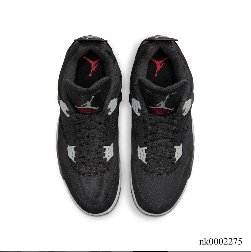 Air Jordan 4 Retro Black Canvas Shoes Sneakers - Image 6
