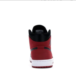 Alternative view of AJ 1 Mid Gym Red Black Shoes Sneakers