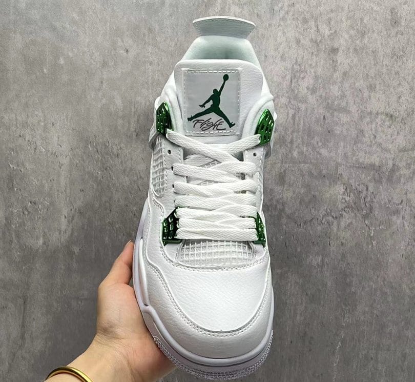 Air Jordan 4 Metallic Green Shoes Sneakers - Image 7