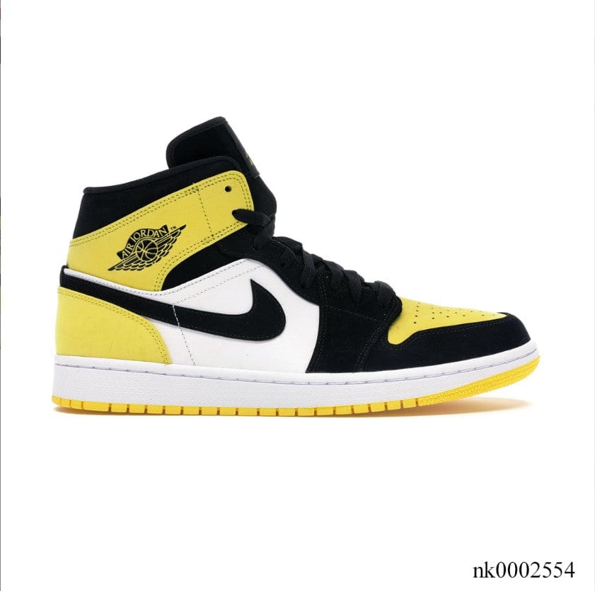 Air Jordan 1 Mid Yellow Toe Black Shoes Sneakers