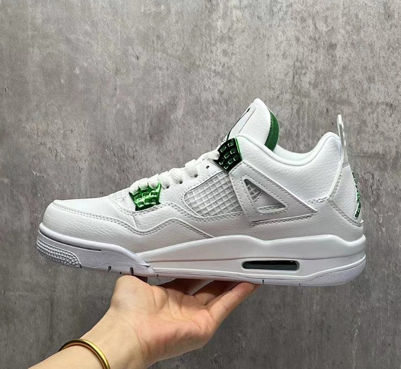 Air Jordan 4 Metallic Green Shoes Sneakers - Image 2
