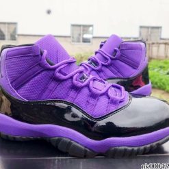 Alternative view of Air Jordan 11 Black Purple Shoes Sneakers