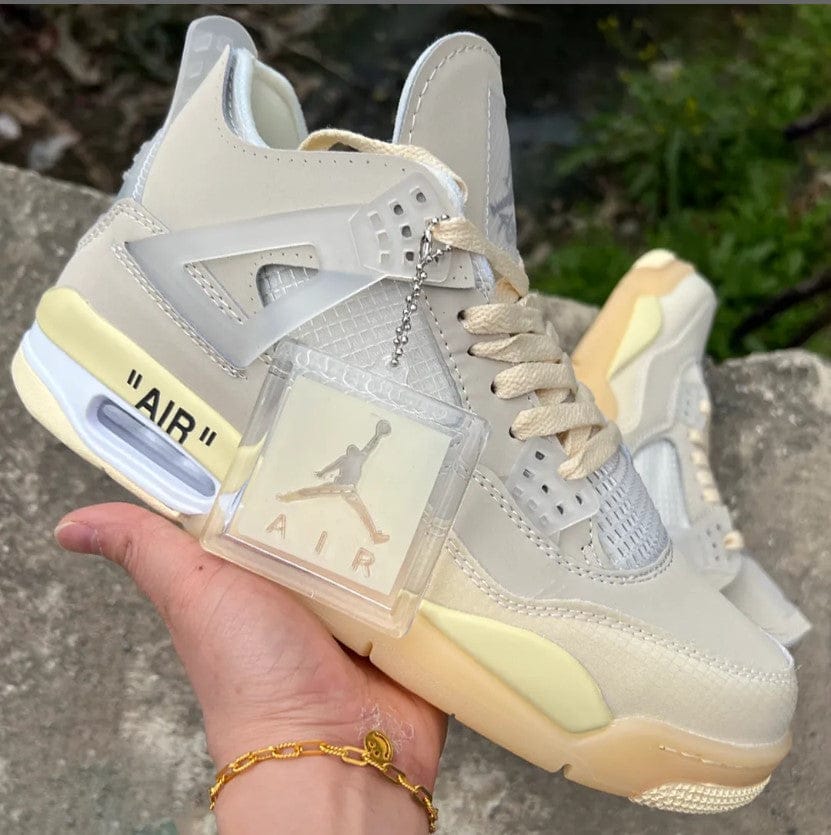 Alternative view of Off-White x Air Jordan 4 Sail Shoes Sneakers