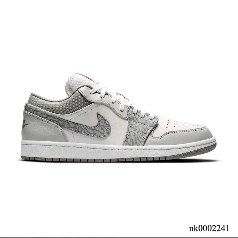 Air Jordan 1 Low PRM Grey Elephant Print Shoes Sneakers - Image 8