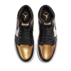 Alternative view of Air Jordan 1 High Gold Toe Shoes Sneakers