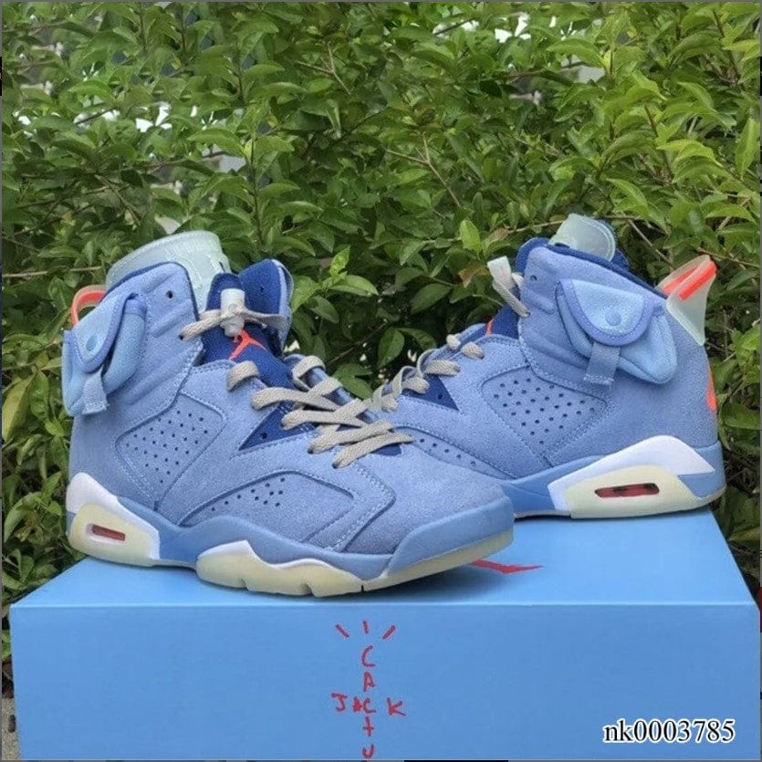 Air Jordan 6 x Travis Scott Houston Oilers Light Blue Shoes Sneakers - Image 8