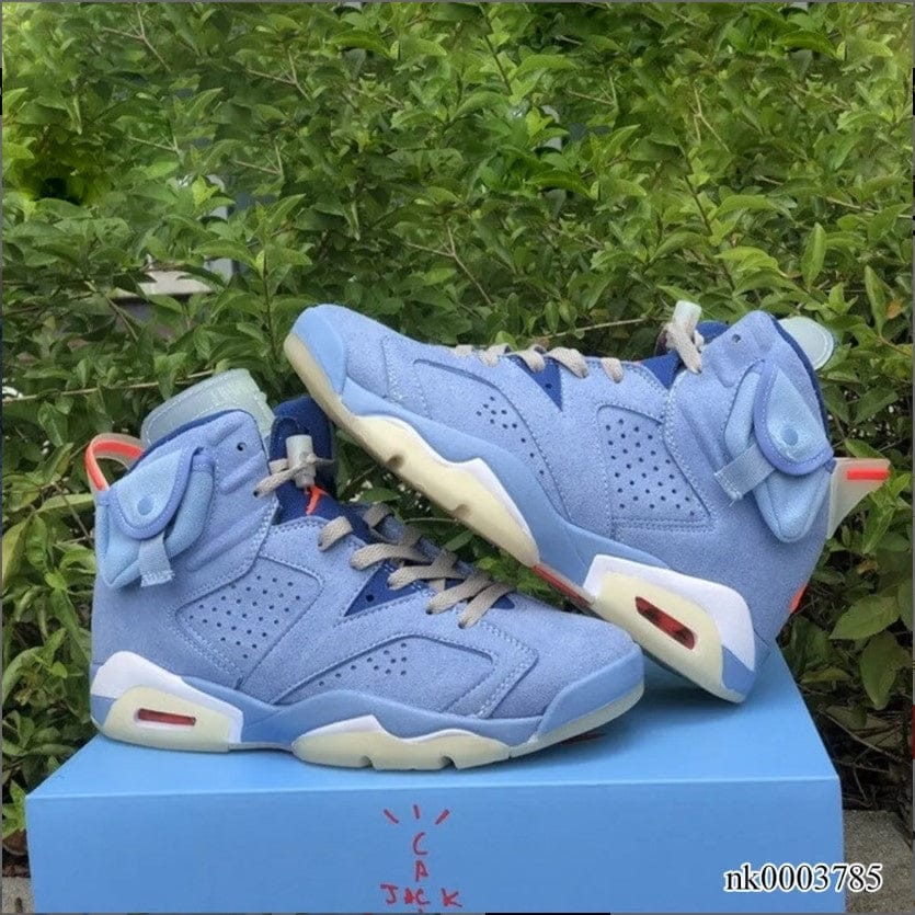 Air Jordan 6 x Travis Scott Houston Oilers Light Blue Shoes Sneakers - Image 3