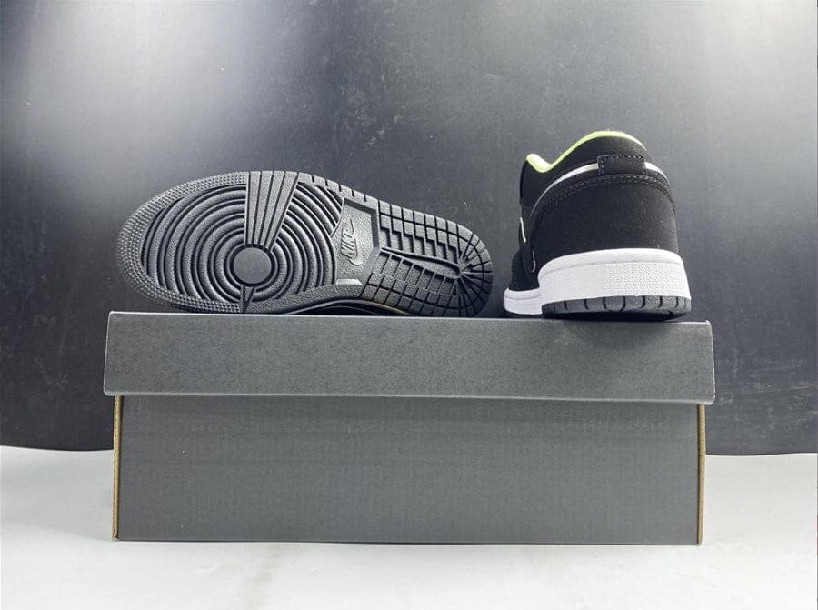 Air Jordan 1 Low Black Aurora Green Laser Orange Shoes Sneakers - Image 4