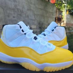 Alternative view of Air Jordan 11 White Yellow Shoes Sneakers