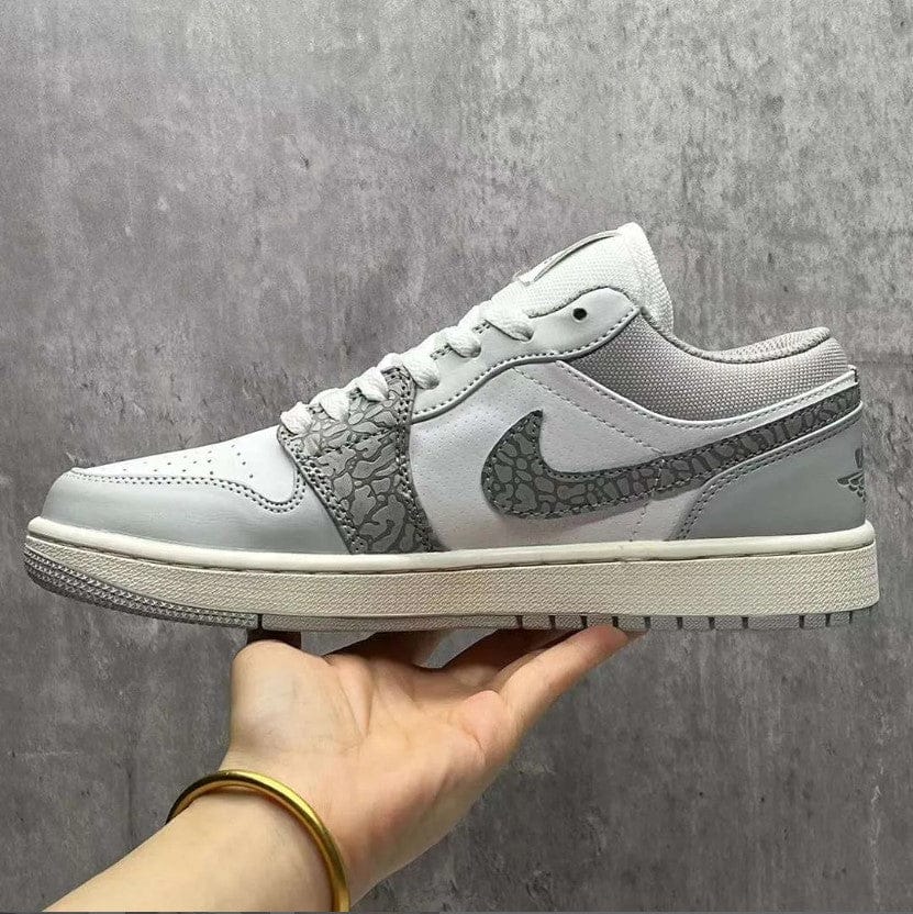 Alternative view of Air Jordan 1 Low PRM Grey Elephant Print Shoes Sneakers