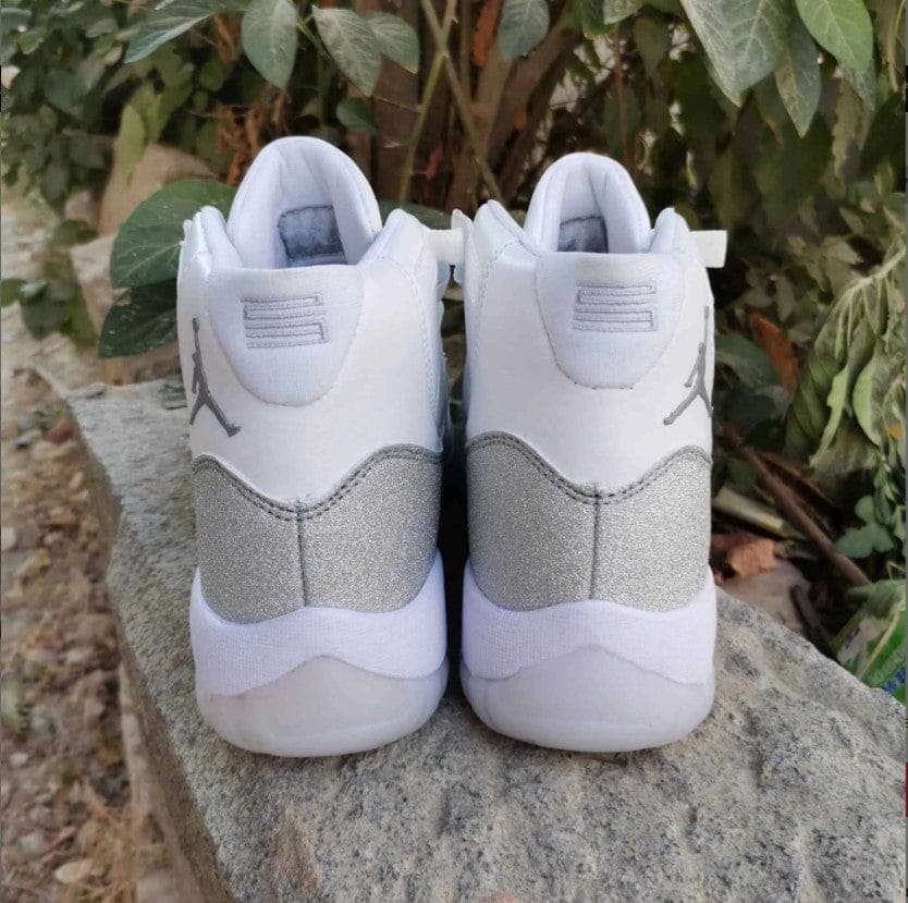 Air Jordan 11 Retro White Metallic Silver (W) Shoes Sneakers - Image 5