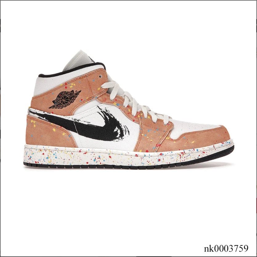 Air Jordan 1 Mid SE Brushstroke Shoes Sneakers - Image 2