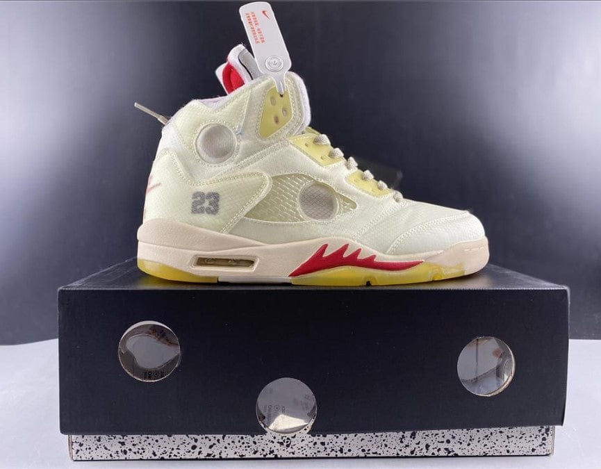 Air Jordan 5 Retro OW Sail Shoes Sneakers - Image 4