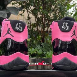 Alternative view of Air Jordan 11 Black Pink Shoes Sneakers