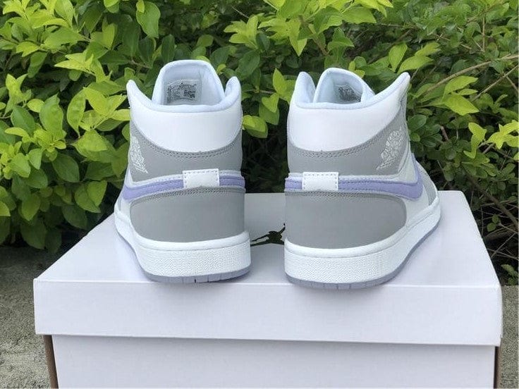 Air Jordan 1 Mid Wolf Grey Aluminum Shoes Sneakers - Image 3