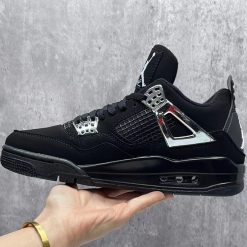 Alternative view of Air Jordan 4 Black Chrome Shoes Sneakers