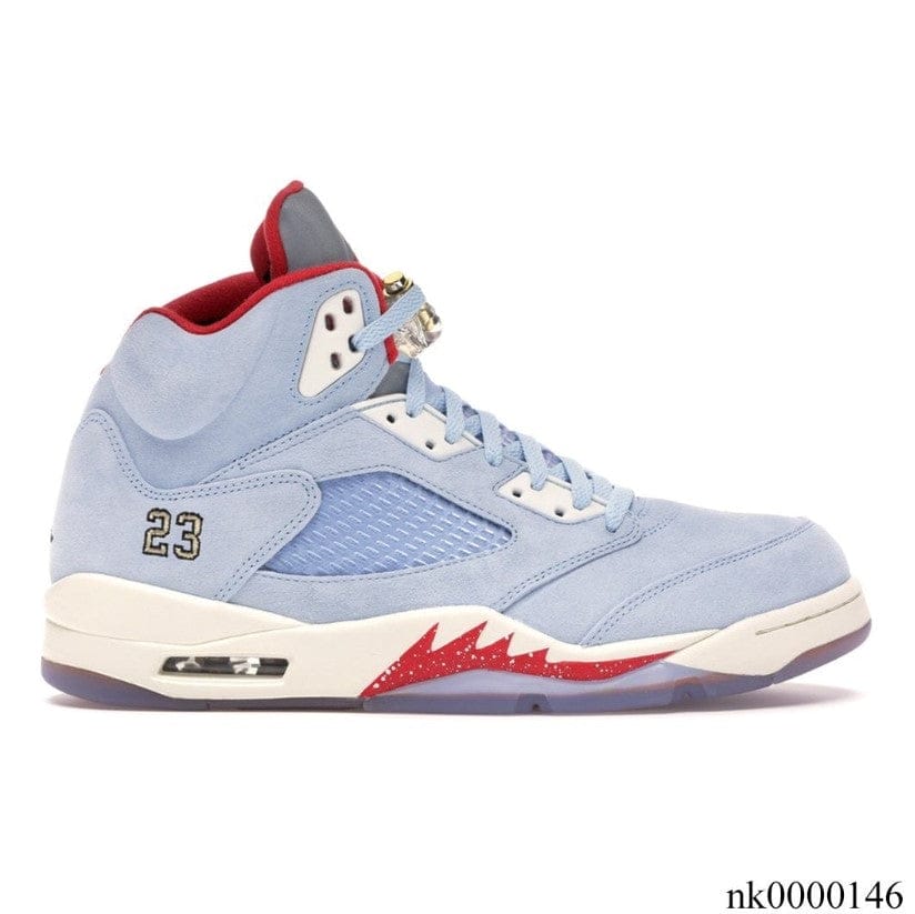 Alternative view of Air Jordan 5 Retro Trophy Room Ice Blue Shoes Sneakers