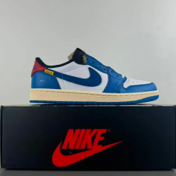 Alternative view of Union LA x AJ 1 Low OG Storm Blue Shoes Sneakers