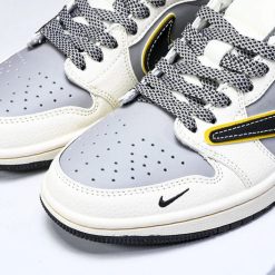 Alternative view of Travis Scott x Xiaomi x AJ 1 Low SP OG Light Grey Black Yellow Shoes Sneakers