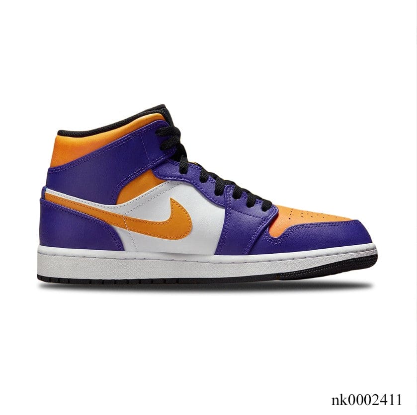 Alternative view of Air Jordan 1 Mid Lakers Shoes Sneakers