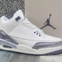 Alternative view of Air Jordan 3 SailMetallic Silver Shoes Sneakers
