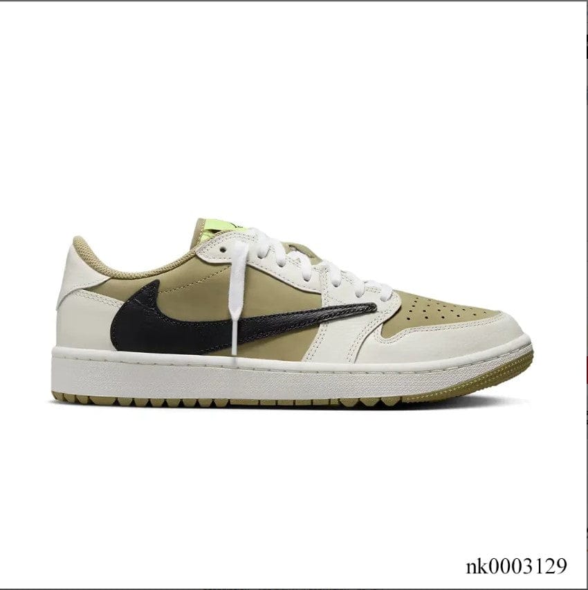 Alternative view of Travis Scott x AJ 1 Low Golf Neutral Olive Shoes Sneakers