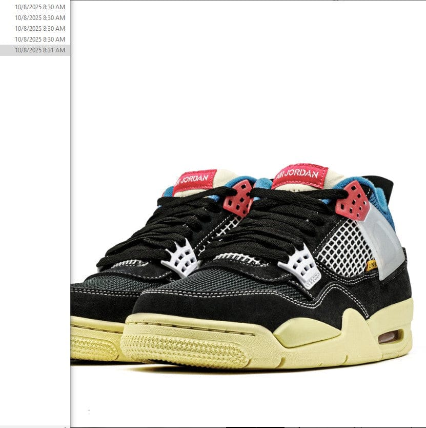 Air Jordan 4 Retro Union Off Noir Shoes Sneakers - Image 3