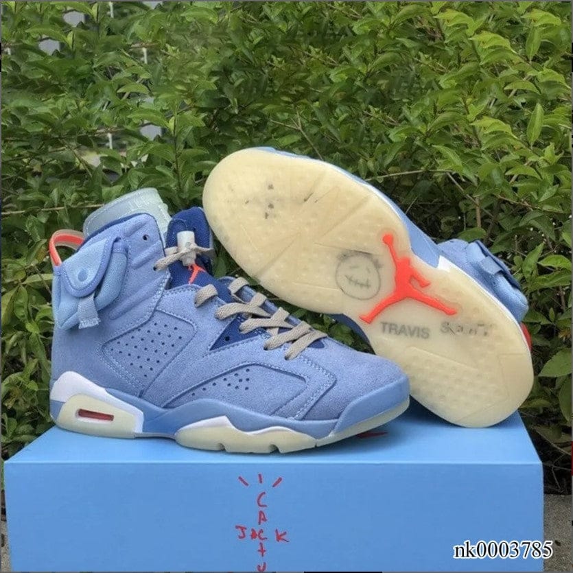 Air Jordan 6 x Travis Scott Houston Oilers Light Blue Shoes Sneakers - Image 4