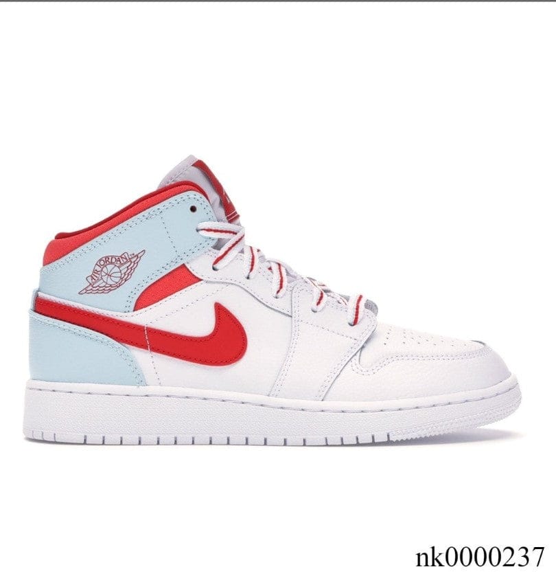 Air Jordan 1 Mid White Topaz Mist (GS) Shoes Sneakers - Image 13