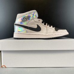 Alternative view of Air Jordan 1 Mid Dirty Powder Iridescent (W) Shoes Sneakers