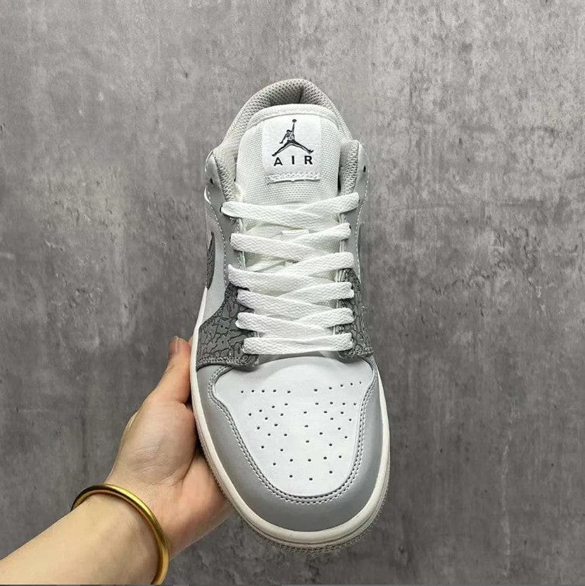 Air Jordan 1 Low PRM Grey Elephant Print Shoes Sneakers - Image 4