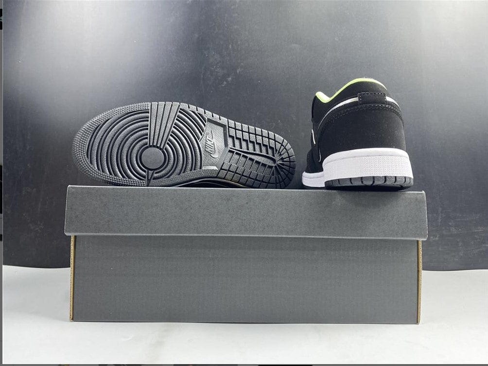 Air Jordan 1 Low Black Aurora Green Laser Orange Shoes Sneakers - Image 4