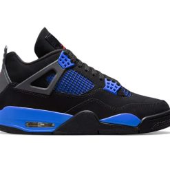 Air Jordan 4 Retro Black Deep Royal Blue Shoes Sneakers
