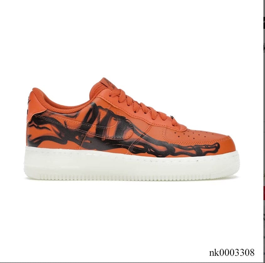 Air Force 1 Orange Skeleton Shoes Sneakers - Image 4