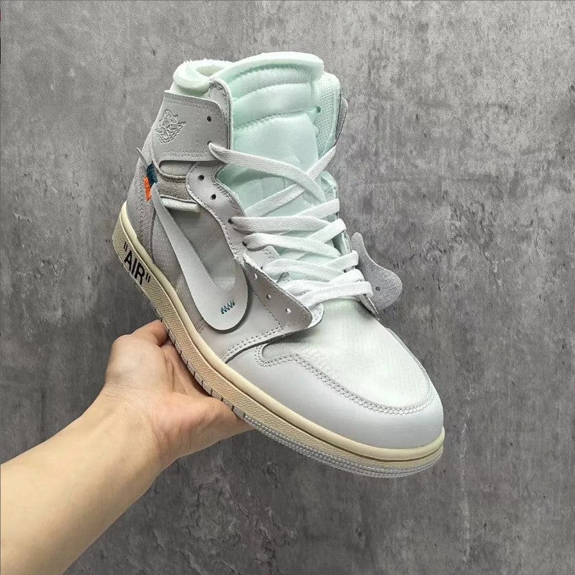 OFF-WHITE x Air Jordan 1 High White Shoes Sneakers - Image 7