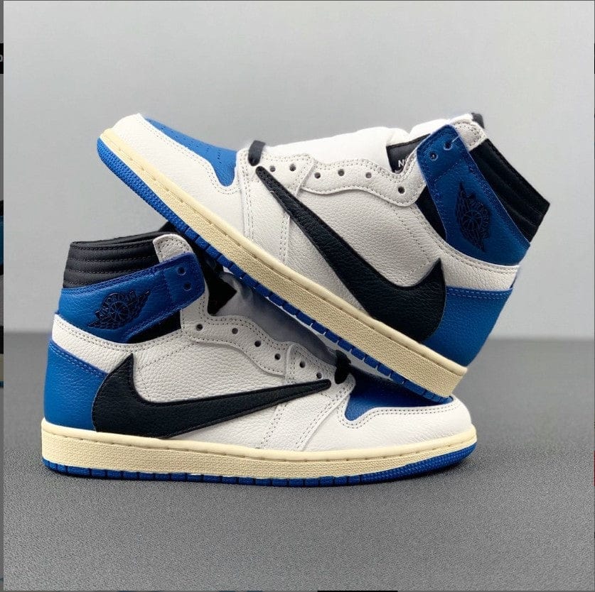 Travis Scott x Fragment x AJ 1 High “Military Blue” Shoes Sneakers - Image 4