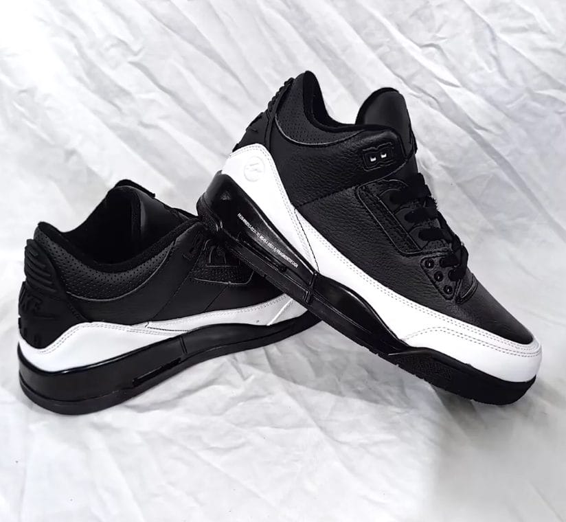 Fragment x AJ 3 Black White Sample Shoes Sneakers - Image 7