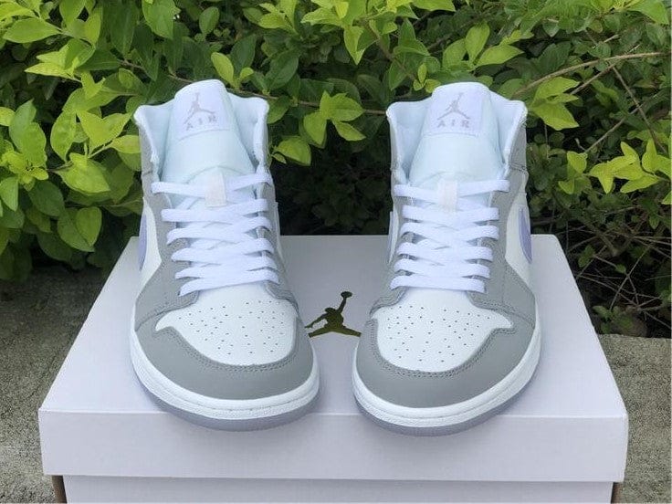 Air Jordan 1 Mid Wolf Grey Aluminum Shoes Sneakers - Image 4