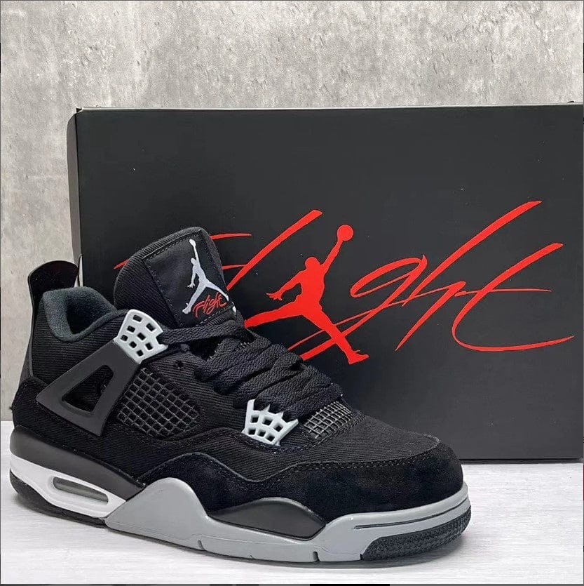 Air Jordan 4 Retro Black Canvas Shoes Sneakers - Image 13