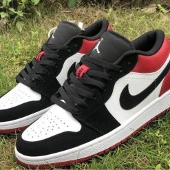 Alternative view of Air Jordan 1 Low Black Toe Shoes Sneakers